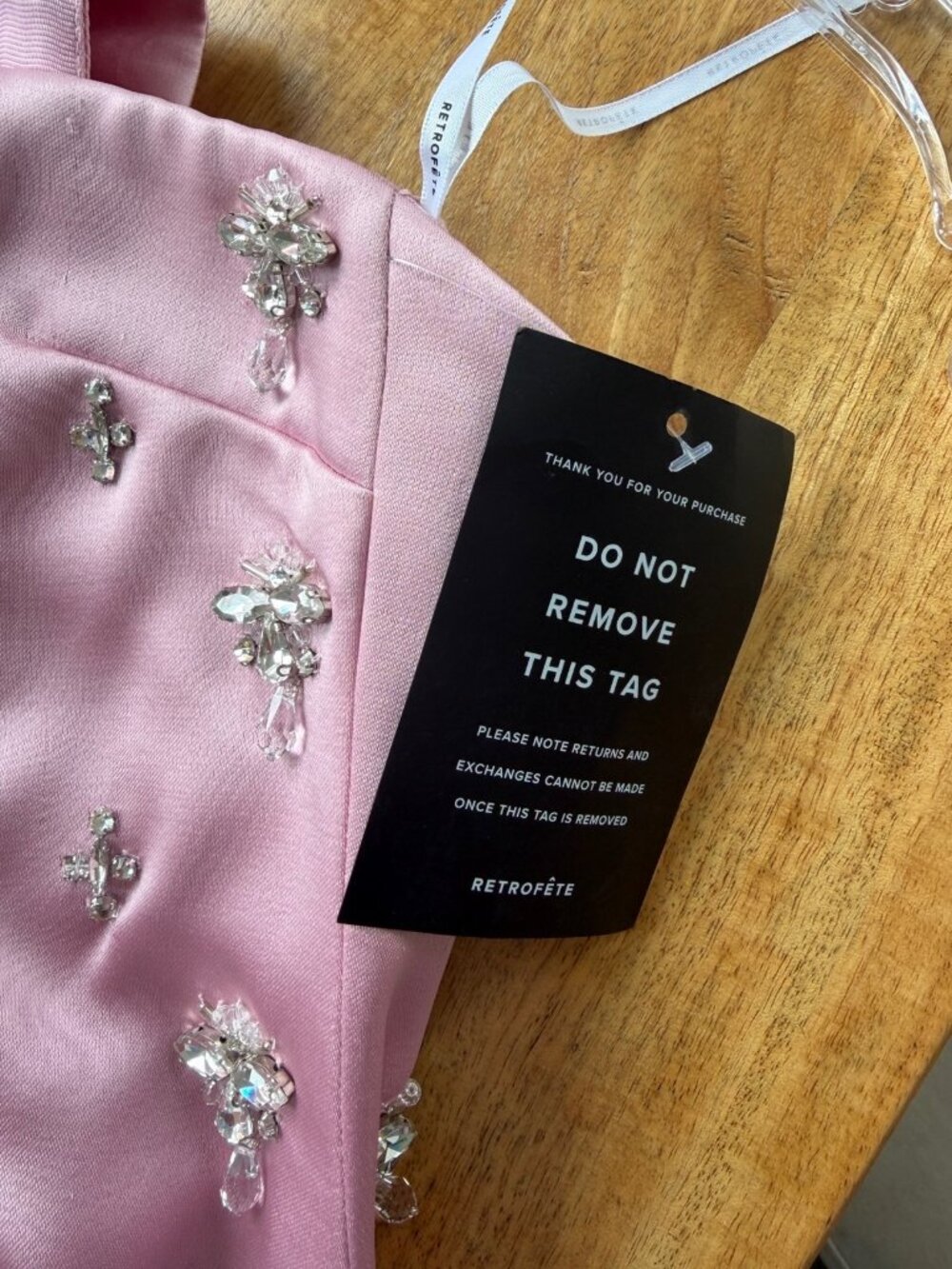 NWT $1098 Elise Blush Pink Satin Crystal Beaded Dress Gown Cocktail XS Rare - Picture 3 of 16